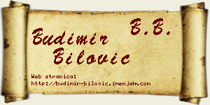 Budimir Bilović vizit kartica